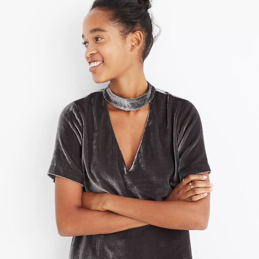Madewell Velvet Choker Top